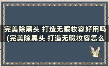 完美除黑头 打造无暇妆容好用吗(完美除黑头 打造无暇妆容怎么样)